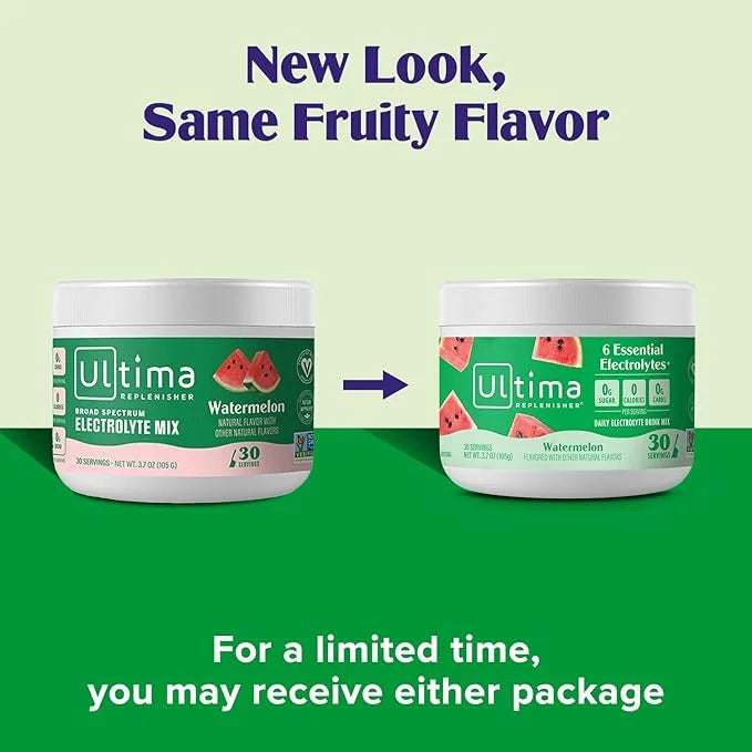 Ultima Replenisher Daily Electrolyte Powder Drink Mix – Watermelon, 30 Servings – Hydration Powder with 6 Key Electrolytes...