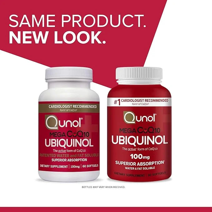 Qunol Ubiquinol CoQ10 100mg Softgels, Qunol 100mg - Q10 for 2 Month 60 Count
