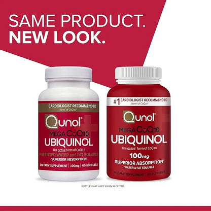 Qunol Ubiquinol CoQ10 100mg Softgels, Qunol 100mg - Q10 for 2 Month 60 Count