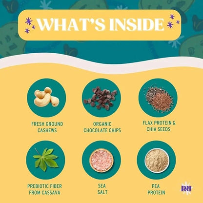 Vegan Protein Bars Chocolate Chip Cookie Dough with Low Sugar High Protein, 11g Protein, 4g Sugar, 11g Fiber, Keto, Plant ...