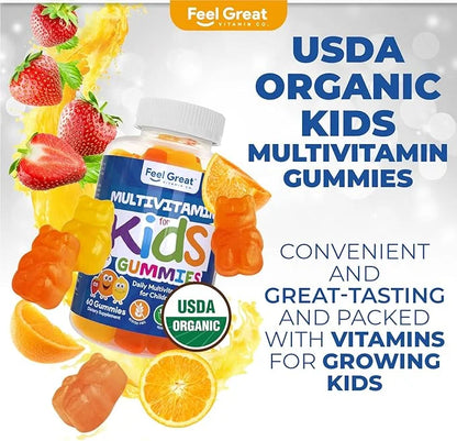 USDA Organic Kids Multivitamin Gummies by 60 Kids
