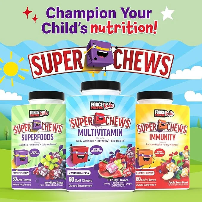 FORCE FACTOR Kids Superfood Super Chews, 2-Month Supply, 60 Soft