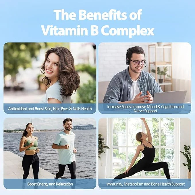 13-in-1 Vitamin B Complex Plus B1, B2, B2, B3 B3 (Niacinamide), B4, B5, B5, B6, B6, B7 B7 (Biotin), B8 (Inositol), B9 (Fol...