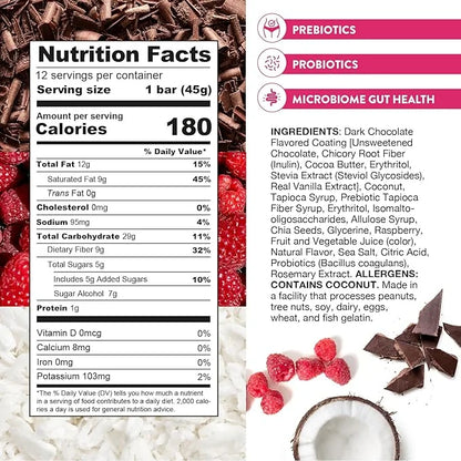 Truth Bar Prebiotic & Probiotic Keto Snack Vegan Bars with Omega-3's - Synbiotic High Fiber Snacks - Low Sugar, Kosher, Gl...