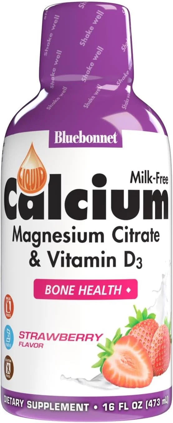 Bluebonnet Nutrition Liquid Calcium Citrate Calcium Citrate, Magnesium Citrate, Vitamin D3, Bone Health, Gluten Free, Soy ...
