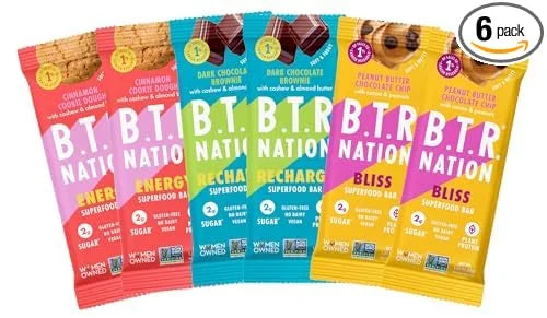 B.T.R. Bar Superfood Keto Protein Bars, Plant Based Vegan Protein, Low Carb Food, Low Calorie, Gluten Free, No Sugar Alcoh...