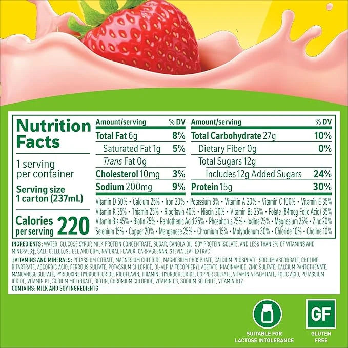Carnation Breakfast Essentials High Protein Nutritional Drink, Ready-to-Drink, 15g Protein, Vitamins C & D for Immune Supp...