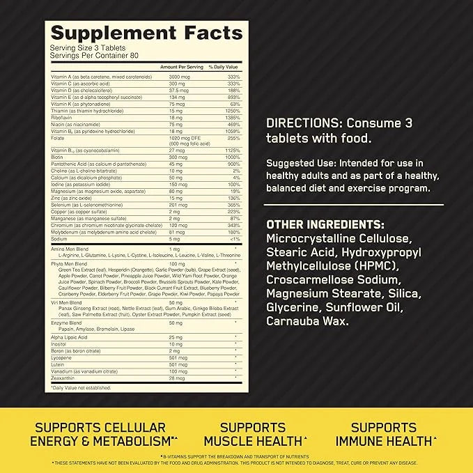 Optimum Nutrition Opti-Men Daily Multivitamin 80 Day 240 Count,