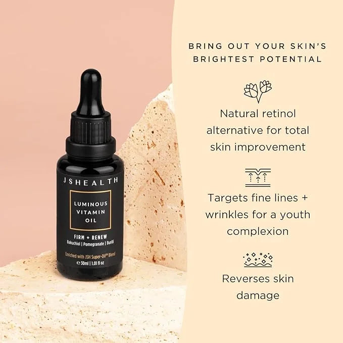 JSHealth Hydrating Face Oil For Women and Men with Rose Oil & Vitamin E Oil For Skin - Facial Oil for Dry Skin - Product I...