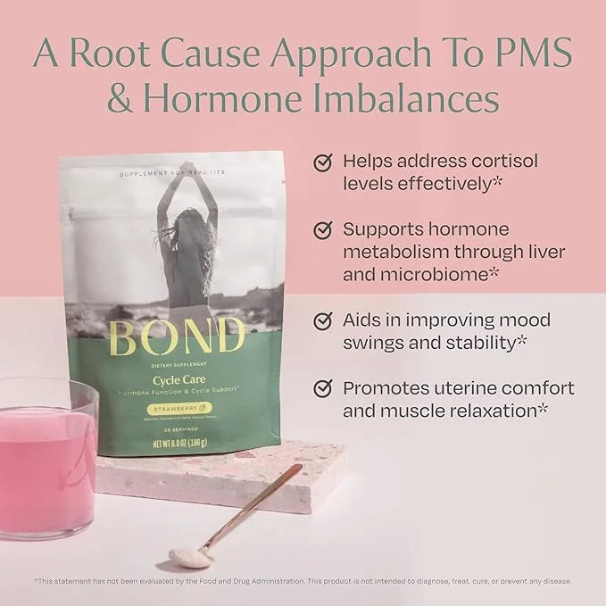 BOND Cycle Care - PMS Support Supplement for Women, Root Cause Period Relief, Menstrual Cramps, Mood Support, Cortisol Man...