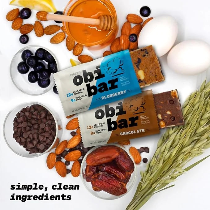 Obi Bar Sampler - Protein and Oat Fiber Bar | All Natural | Subtle and Lightly Sweet Taste | Meal Bar | Heart and Gut Heal...