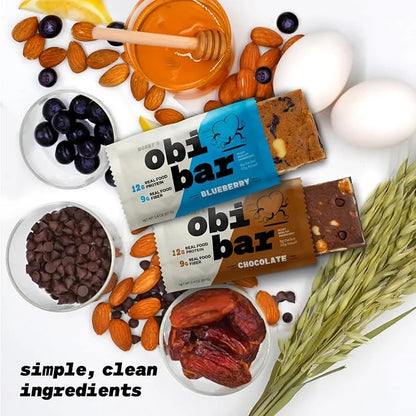 Obi Bar Sampler - Protein and Oat Fiber Bar | All Natural | Subtle and Lightly Sweet Taste | Meal Bar | Heart and Gut Heal...