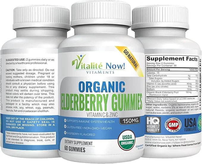 Organic Elderberry Gummies 60 Count