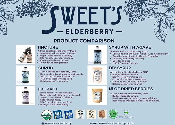 Sweet's Elderberry Organic Shrub 16 oz