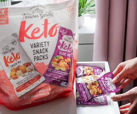 Nature’s Garden Keto Variety Snack Packs – Keto Snack Mix, Keto Deluxe Mix, Heart Healthy Nuts, Probiotic Cheese Balls, Mi...