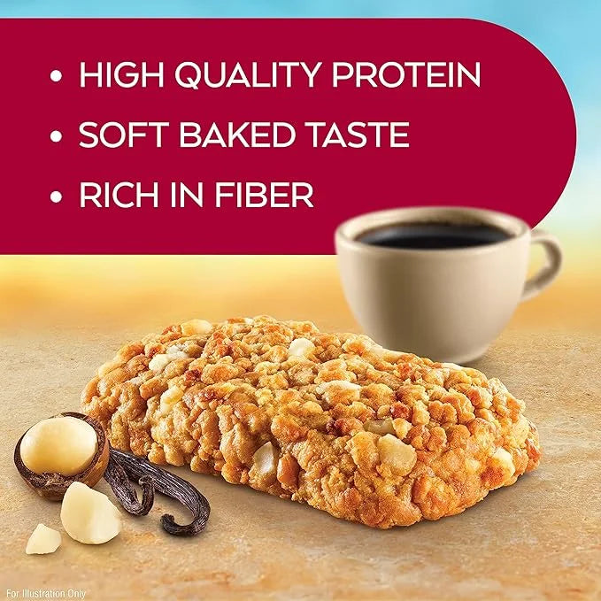 Atkins Soft Baked Energy Bars, Vanilla Macadamia Nut, 15g Protein, 1g Sugar, Excellent Source of Fiber, Low Carb, 4 Packs ...