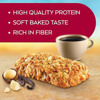 Atkins Soft Baked Energy Bars, Vanilla Macadamia Nut, 15g Protein, 1g Sugar, Excellent Source of Fiber, Low Carb, 4 Packs ...