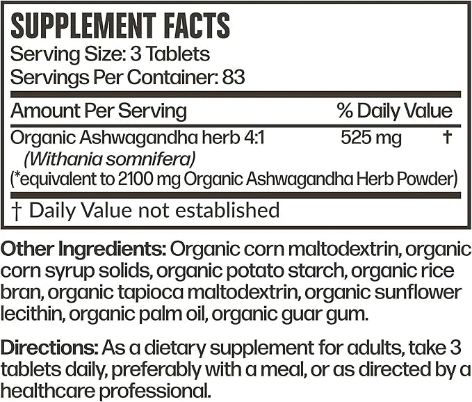 Futurebiotics Certified Organic Ashwagandha Stress Mood 250 Organic