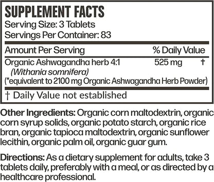 Futurebiotics Certified Organic Ashwagandha Stress Mood 250 Organic