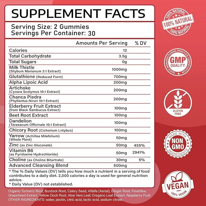 2 Pack Sugar-Free Liver Cleanse Detox 1000mg Silymarin 120 Vegan