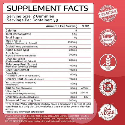 2 Pack Sugar-Free Liver Cleanse Detox 1000mg Silymarin 120 Vegan
