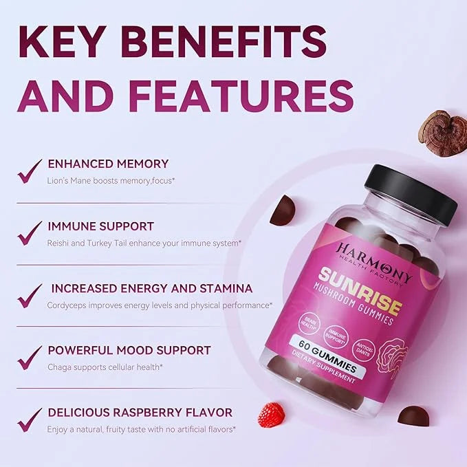 Sunrise 10x Potency Nootropic Adaptogenic Mushroom 60 Count