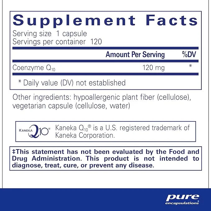 Pure Encapsulations CoQ10 120 mg Q10 Supplement 120 Capsules