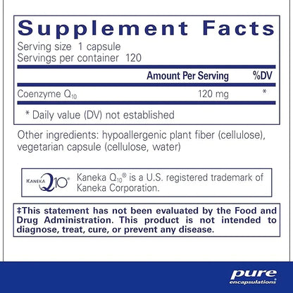 Pure Encapsulations CoQ10 120 mg Q10 Supplement 120 Capsules