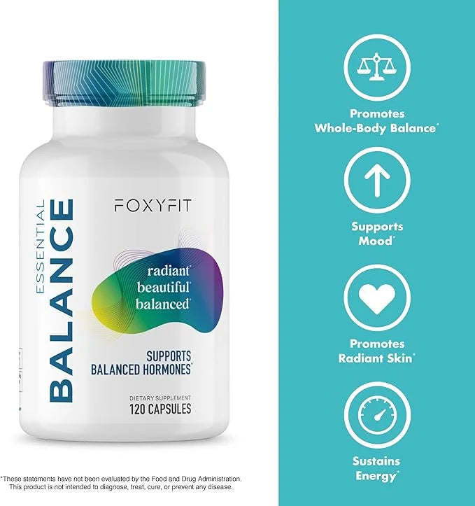 Essential Balance Hormonal Support and Vitamin Supplement for Women by Foxy Fit – Antioxidant, Healthy Skin & Hair for Dai...