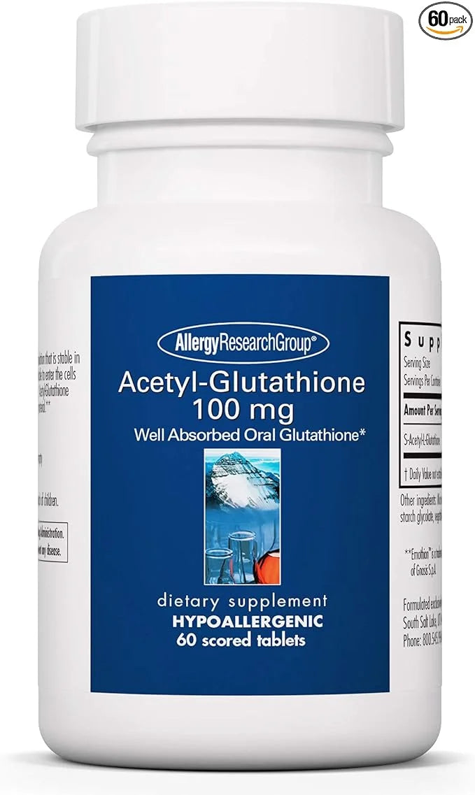 Allergy Research Group Acetyl-Glutathione - S-Acetyl-L-Glutathione, Well Absorbed, Oral Glutathione, Immune Support, 100 m...