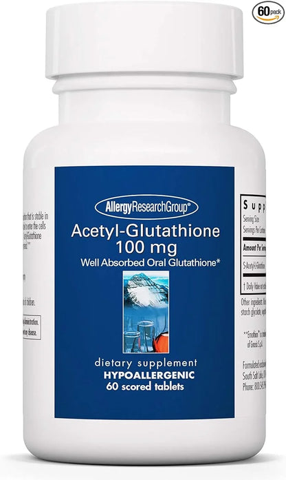 Allergy Research Group Acetyl-Glutathione - S-Acetyl-L-Glutathione, Well Absorbed, Oral Glutathione, Immune Support, 100 m...
