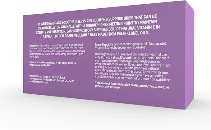 NewLife Naturals Vitamin E Suppositories 38IU 24 Inserts