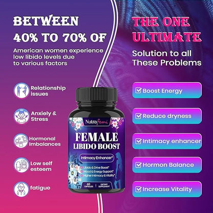 #1 Fast Acting Highly Effective Libido Booster for Women-Female Libido Booster for Hormonal Balance, Mood & Drive - with M...