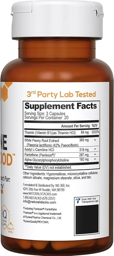 Acetylcholine Brain Food - Acetyl L-Carnitine & Alpha GPC Supplement - Supports Production of Acetylcholine - Neurotransmi...