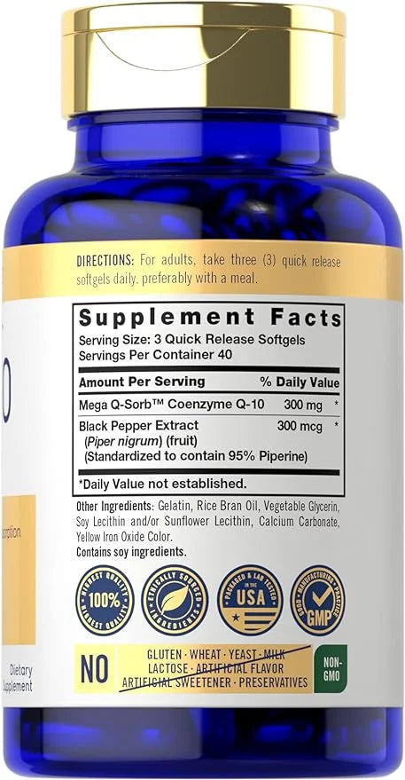 Carlyle CoQ10 300mg 120 Softgels Q-10 |