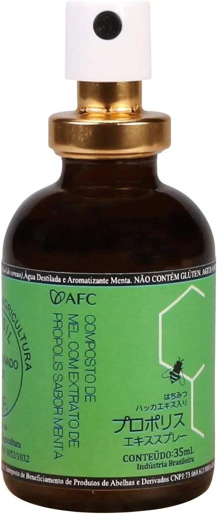 AFC Japan Brazilian Green Propolis Extract with Honey Spray, 25% Propolis Extract (35% Dry Extract), Rich in Flavonoids (>...
