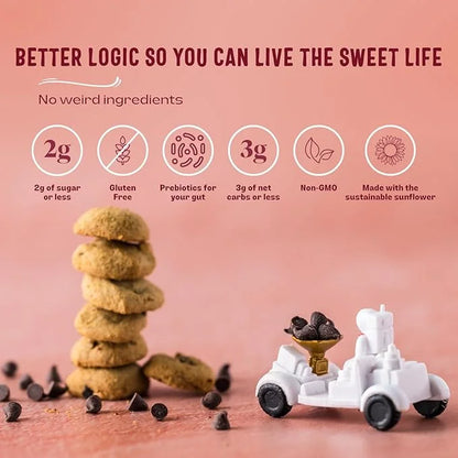 Sweet Logic Mini Cookies - Chocolate Chip Cookies - Nut Free - Gluten Free Snacks - Keto - High Fiber - Non-GMO - Low Suga...