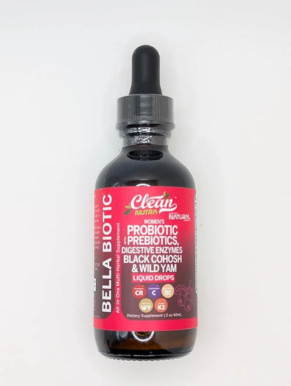 Liquid Probiotics for Women Drops with Chasteberry, Black Cohosh, Prebiotics, Digestive Enzymes, Evening Primrose Oil, Wil...