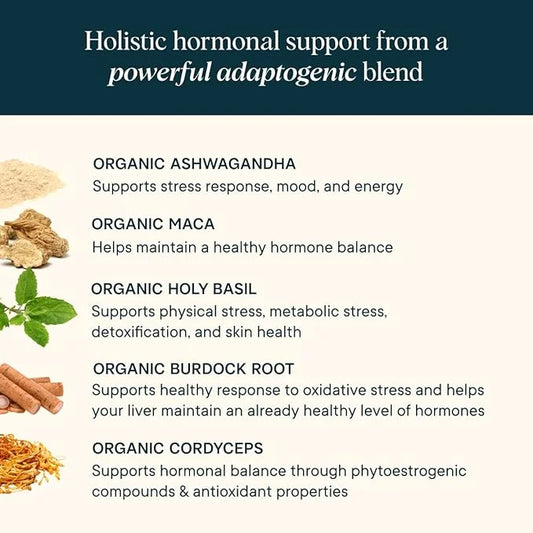 Ora Organic Natural Hormone Balance Supplement & Hormonal Acne Relief for Women - Support Skin, Mood, Energy, PMS & Menopa...