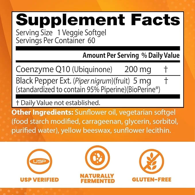 Doctor's BEST High Absorption CoQ10 200 mg, 60 Veggie