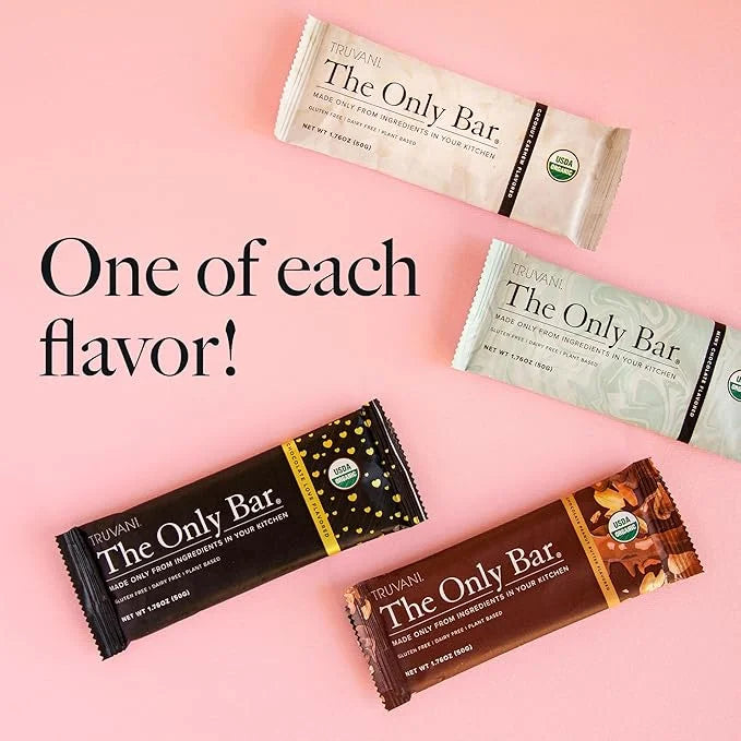 Truvani Plant Based Snack Bars | Variety 12 Pack | 5-8g Protein | USDA Organic and Vegan | The Only Bar | Dairy, Soy, and ...