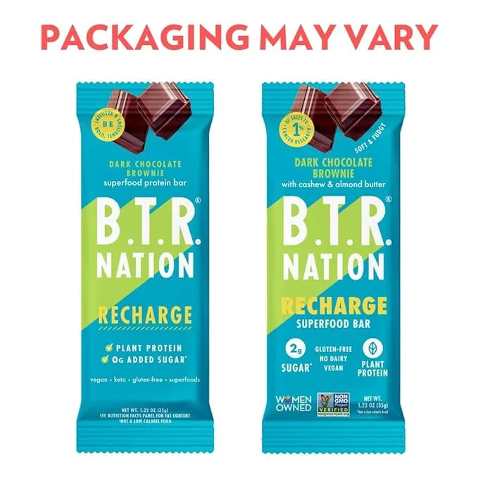 Vegan Keto Superfood Protein Bars, by B.T.R. - Low Carb, Plant Based, and Gluten Free | 12 Bars | Free of Sugar Alcohols a...