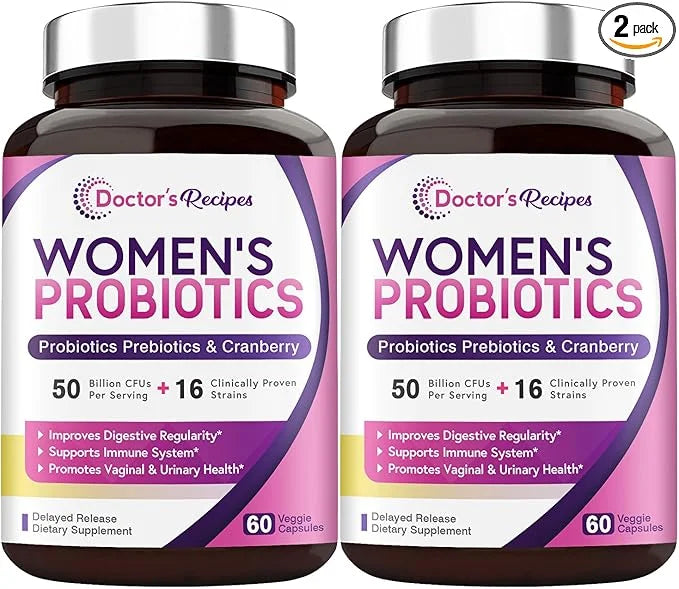 Doctor's Recipes Women's Probiotics, 50 Billion 16 Strains, 120 Capsules 2), 60 60 Day
