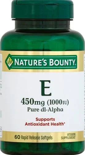Nature's Bounty Vitamin E 1000 IU Softgels, Supports Antioxidant Health & Immune System, 1 Pack, 60 Softgels - Product Image