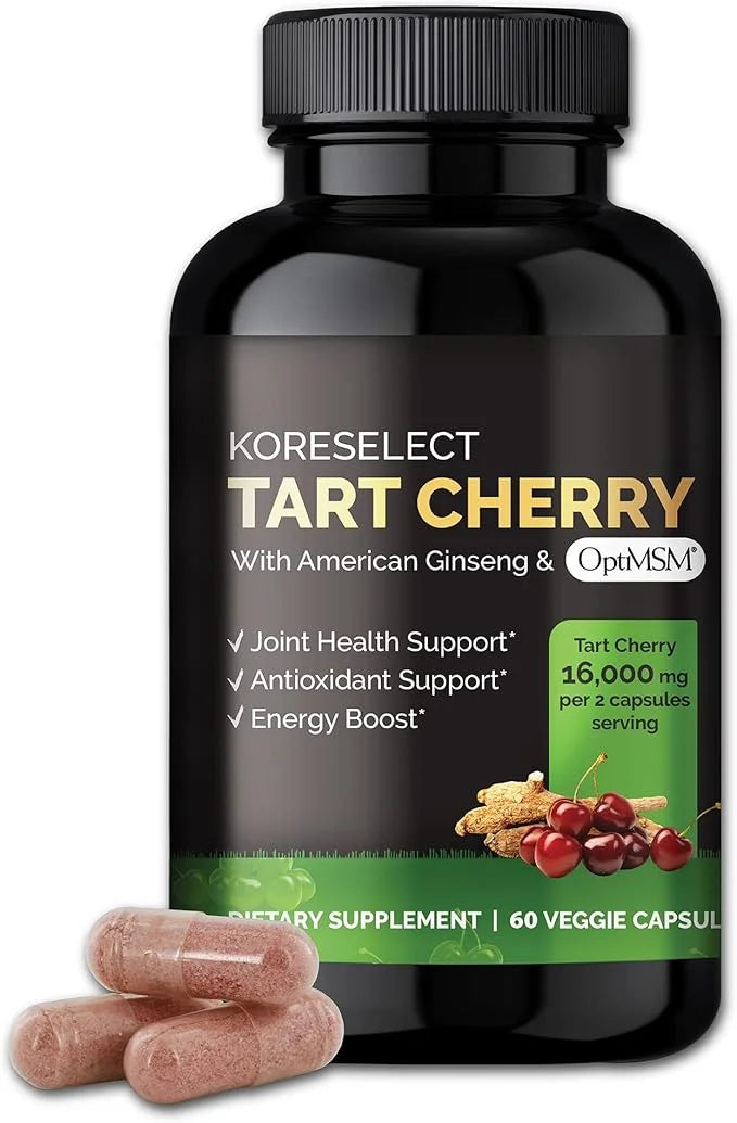 Tart Cherry Extract Capsules 16,000mg, MSM 60 Vegan