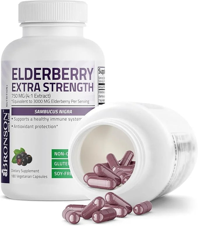 Bronson Elderberry Extra Strength, Supports Healthy 180 Vegetarian
