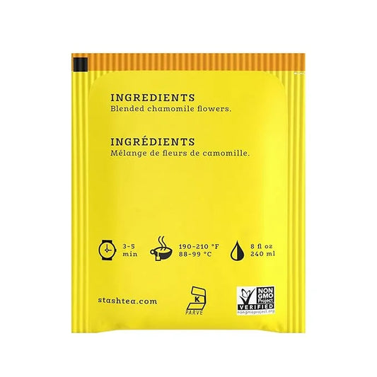 Stash Tea Chamomile Herbal Tea - Naturally Caffeine Free, Non-GMO Project Verified Premium Tea with No Artificial Ingredie...