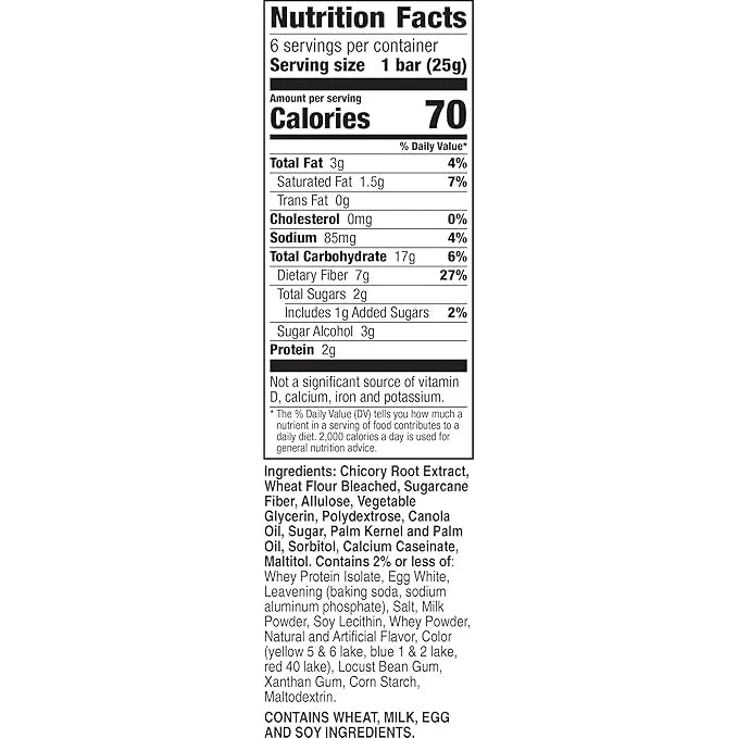 Fiber One 70 Calorie Soft-Baked Bars, Birthday Cake, Snack Bars, 6 ct (Pack of 8) - Product Image