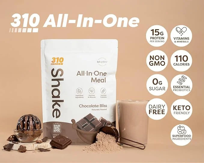 310 Nutrition – All-In-One Meal Replacement Shake Starter Kit - Fiber Rich Vegan Superfood Blend - Natural Sweeteners - Lo...