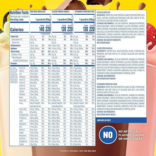 Carnation Breakfast Essentials Complete Nutritional Drink Rich Milk Chocolate / Classic French Vanilla / Strawberry Sensat...